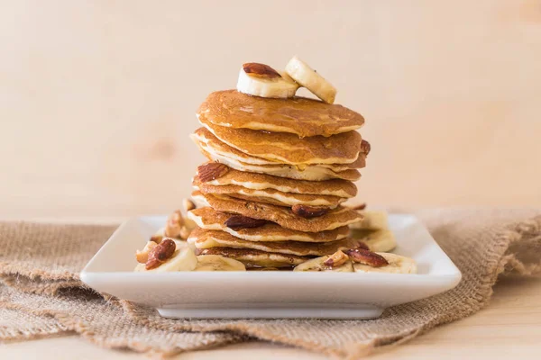 Almond banana pancake — Stock Photo, Image