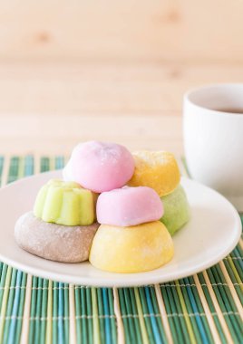 renkli tatlı mochi 