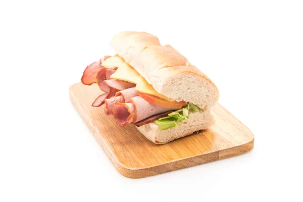 Ham en salade submarine sandwich — Stockfoto