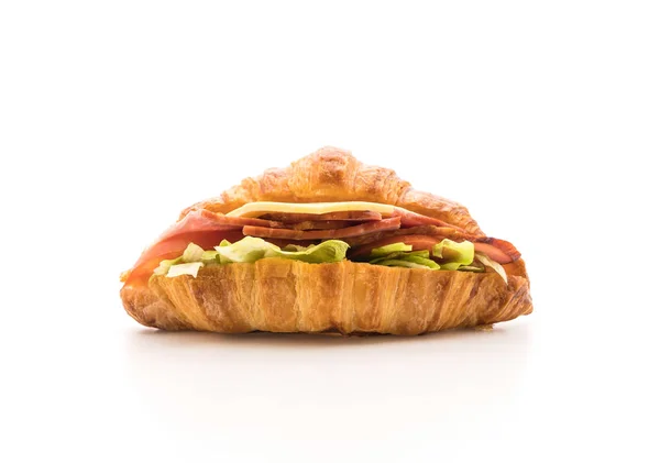 Croissant sandwich ham — Stock Photo, Image