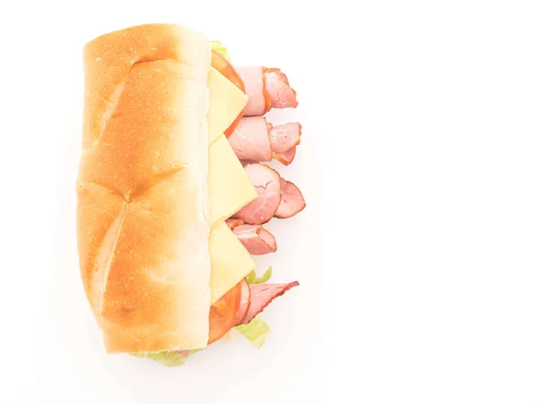 햄과 샐러드 잠수함 샌드위치 — 스톡 사진