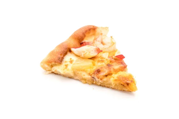 Pizza hawaïenne aux fruits de mer isolée sur fond blanc — Photo