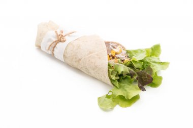 ton balıklı Mısır salata ile salata rulo sarma