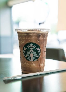Bangkok Tayland, 10 Temmuz 2016: Buzlu çikolata frappuchino St