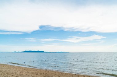 Pattaya Tayland'da palmiye ve tropikal plaj