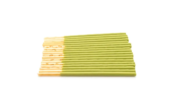 Biscuit stick with green tea flavored — Stock Photo, Image