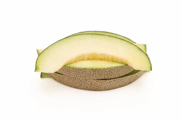 Kantaloupe melon på vit bakgrund — Stockfoto