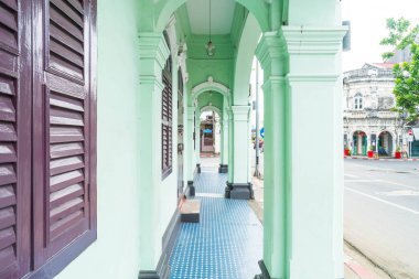 Phuket town oteli eski binanın Sino-Portekiz mimari.