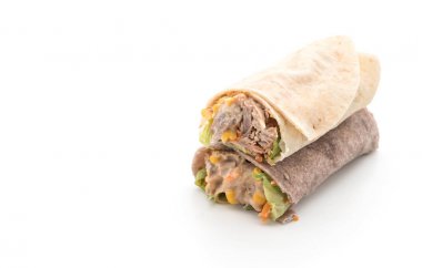 ton balıklı Mısır salata ile salata rulo sarma