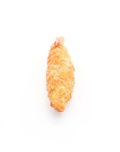 Crevettes frites à la pâte sur blanc — Photo