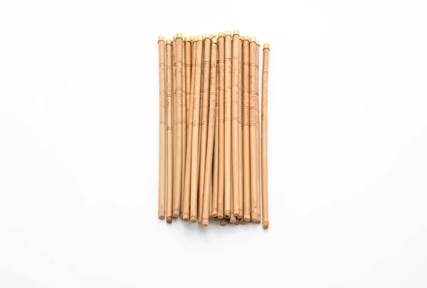 Baguettes de bambou sur blanc — Photo