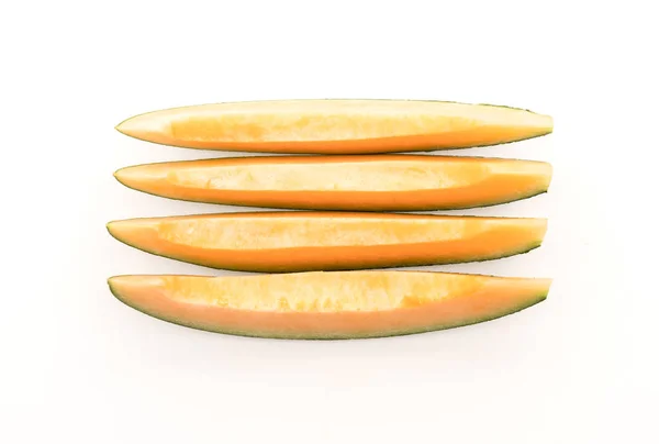 Melão cantaloupe em branco — Fotografia de Stock