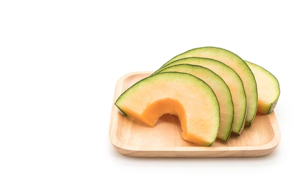 Cantaloupemelon på vit — Stockfoto