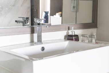 Güzel lüks lavabo dekorasyon banyo iç backgr için