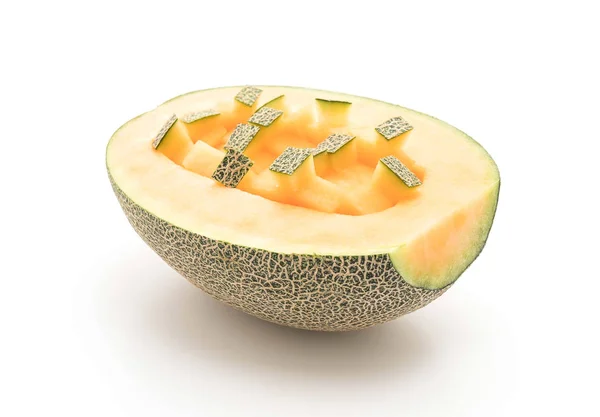 Cantaloupe Melone auf weiß — Stockfoto