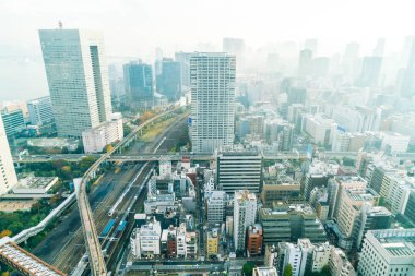 Tokyo şehir manzarası alacakaranlıkta