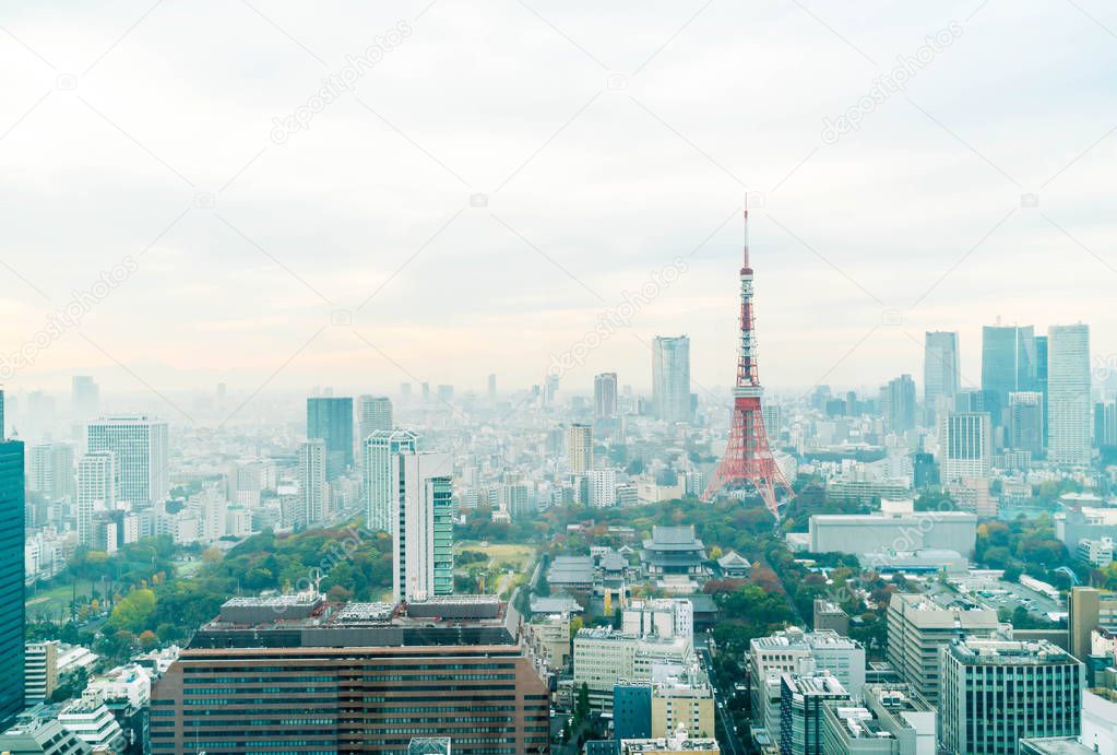 Tokyo city skyline at dusk