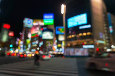 Yaya geçidi Shibuya kasaba, kalabalık insanlar bulanıklık