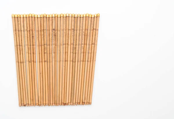Bambu ätpinnar på vit — Stockfoto