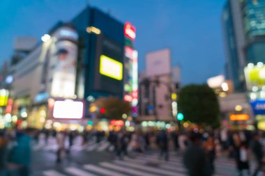 Yaya geçidi Shibuya kasaba, kalabalık insanlar bulanıklık