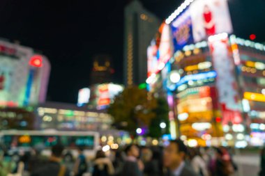 Yaya geçidi Shibuya kasaba, kalabalık insanlar bulanıklık