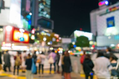 Yaya geçidi Shibuya kasaba, kalabalık insanlar bulanıklık