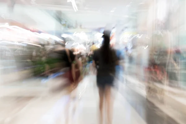 Abstract blur people in beautiful luxury shopping mall center an — Stock Photo, Image