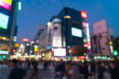 Yaya geçidi Shibuya kasaba, kalabalık insanlar bulanıklık