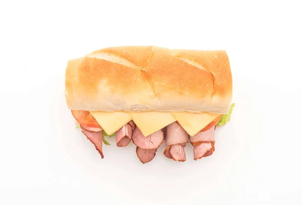 Sałatka z szynką i submarine sandwich — Zdjęcie stockowe