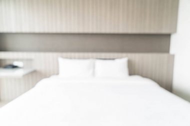 Arka plan için soyut bulanık yatak odası iç mimarisi 