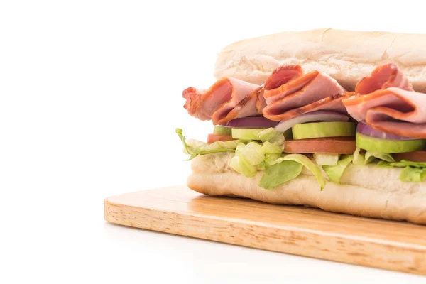 Sandwich sottomarino con prosciutto e insalata — Foto Stock