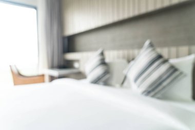 Arka plan için soyut bulanık yatak odası iç mimarisi 
