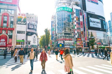 Tokyo, Japonya - 2016 Kasım 17: Shinjuku Tokyo'nın busine biridir