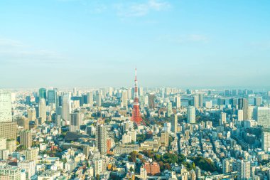 Tokyo şehir manzarası ile Tokyo Tower