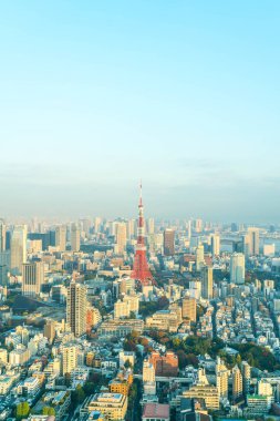 Tokyo şehir manzarası ile Tokyo Tower