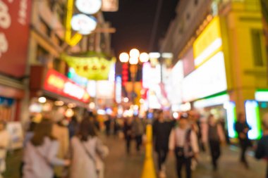 kalabalık insanlar Osaka street Market bulanıklık 