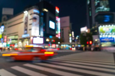 Yaya geçidi Shibuya kasaba, kalabalık insanlar bulanıklık