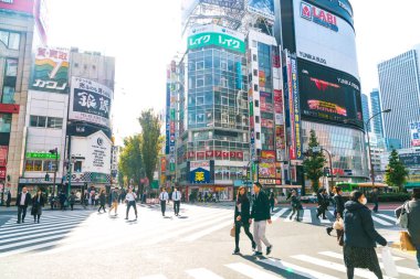 Tokyo, Japonya - 2016 Kasım 17: Shinjuku Tokyo'nın busine biridir