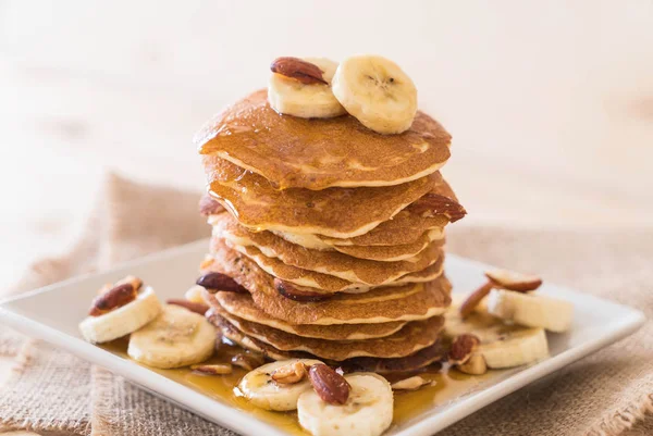 Almond banana pancake — Stock Photo, Image