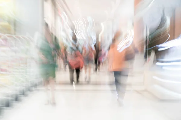 Abstract blur people in beautiful luxury shopping mall center an — Stock Photo, Image