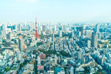 Tokyo şehir manzarası ile Tokyo Tower