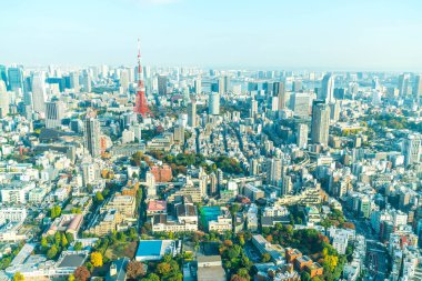 Tokyo şehir manzarası ile Tokyo Tower