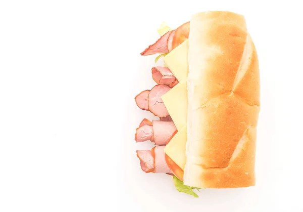 햄과 샐러드 잠수함 샌드위치 — 스톡 사진