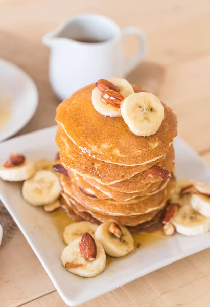 Almond banana pancake — Stock Photo, Image