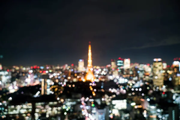 Rozmycie Tokyo City Skyline w nocy — Zdjęcie stockowe