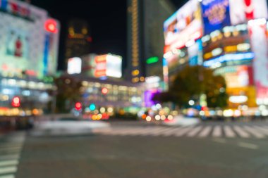 Yaya geçidi Shibuya kasaba, kalabalık insanlar bulanıklık