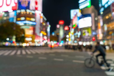 Yaya geçidi Shibuya kasaba, kalabalık insanlar bulanıklık