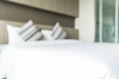 Arka plan için soyut bulanık yatak odası iç mimarisi 