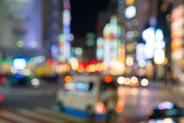 Yaya geçidi Shibuya kasaba, kalabalık insanlar bulanıklık