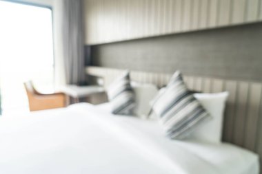 Arka plan için soyut bulanık yatak odası iç mimarisi 